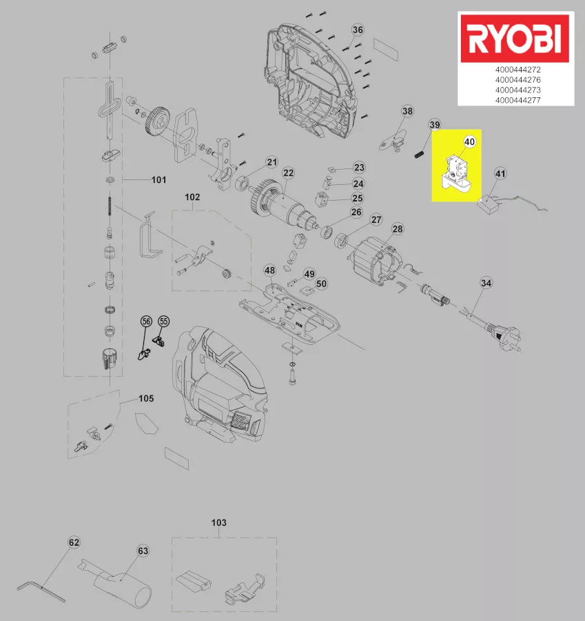 interrupteur-variateur électronique réf. 5131032187 Ryobi